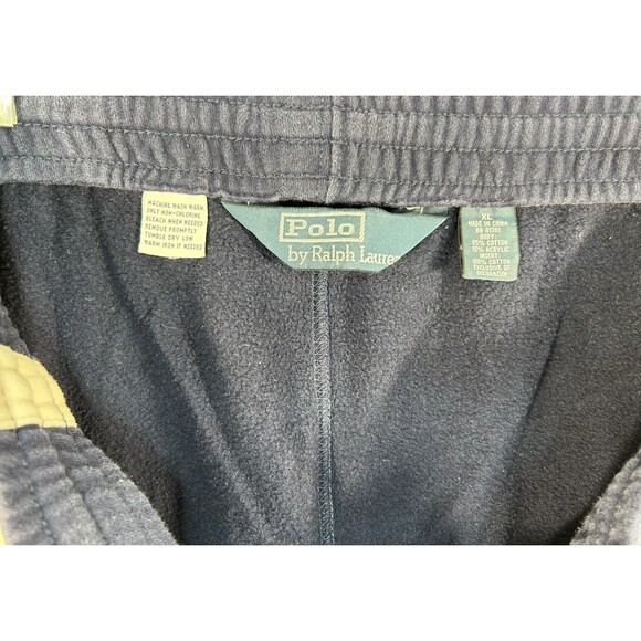 Polo Ralph Lauren Pants Men XL Navy Blue Joggers Sweatpants Tapered Drawstring - Picture 11 of 11